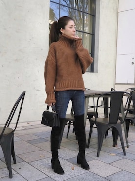 「My shawty（ﾏｲｼｬｳﾃｨｰ）のアイテム（ハンドバッグ）」を使った、shiokoさん（レディース・155cm）の冬コーディネート