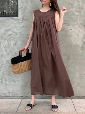 「My shawty（ﾏｲｼｬｳﾃｨｰ）のアイテム（かごバッグ）」を使った、shiokoさん（レディース・155cm）の夏コーディネート