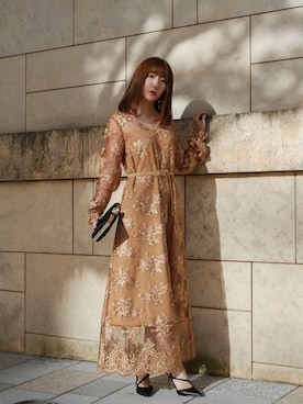 「アイテム（クラッチバッグ）」を使った、shiokoさん（レディース・155cm）の秋コーディネート