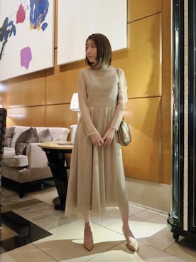 「My shawty（ﾏｲｼｬｳﾃｨｰ）のアイテム（ワンピース）」を使った、shiokoさん（レディース・155cm）の冬コーディネート