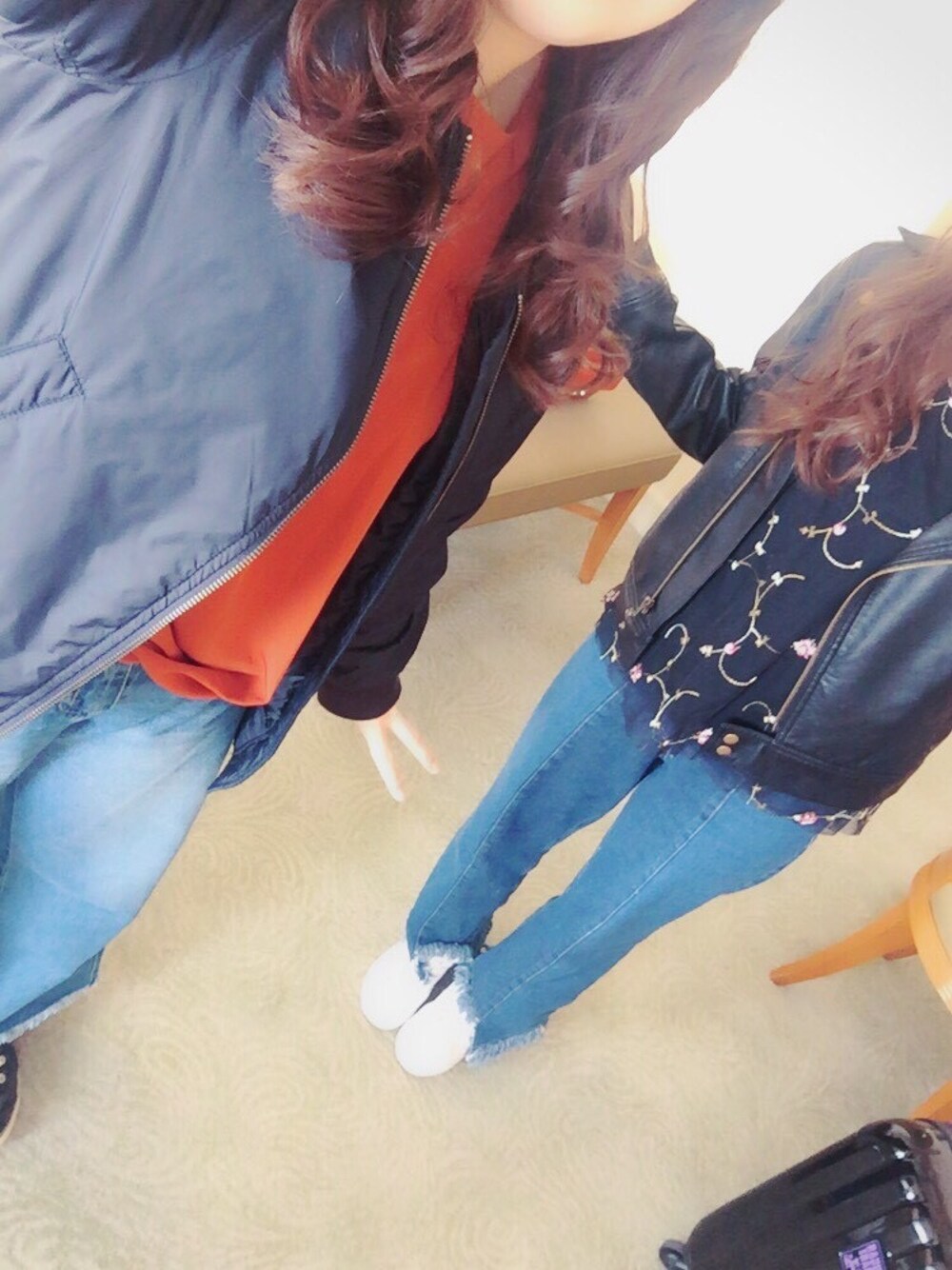 「名古屋、旅行、２日目」｜「ems exciteのアイテム（トップス、ブラック系）」を使った、aiさん（レディース・152cm）の春コーディネートの1枚目の写真