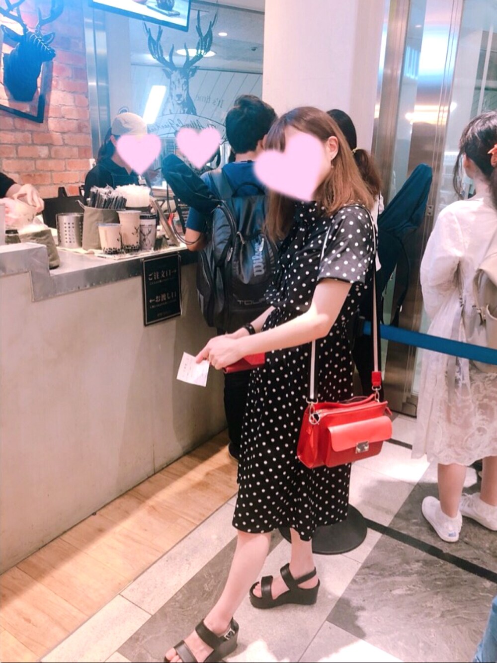 「新大久保、ジアレイ、タピオカ、新宿、お出かけ、ワンピース」｜「DIESELのX03952PR080（ブレスレット、ブラック系）」を使った、aiさん（レディース・152cm）の夏コーディネートの1枚目の写真