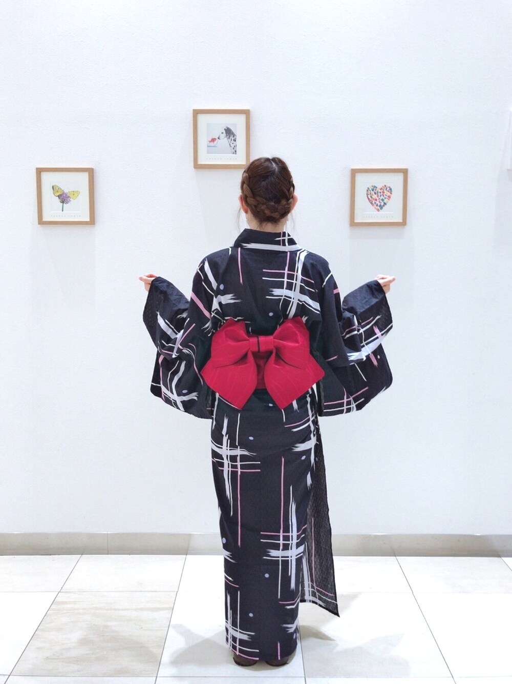 「浴衣、浴衣女子、花火大会、今年初浴衣、足立区花火大会、平成最後の夏」｜「no brandのアイテム（浴衣、ブルー系）」を使った、aiさん（レディース・152cm）の夏コーディネートの1枚目の写真