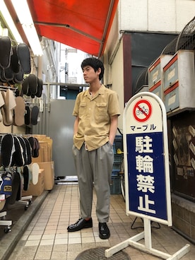 「GGD（ジージーディー）のアイテム（パンツ）」を使った、GRAND GLOBAL吉祥寺店さん（メンズ・167cm）の夏コーディネート