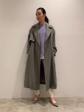 「BEAUTY&YOUTH UNITED ARROWS（ビューティーアンドユースユナイテッドアローズ）のBY レザーポインテッドパンプス（パンプス、グレー系）」を使った、Sayaka Toujouさん（レディース・160cm）の冬コーディネート