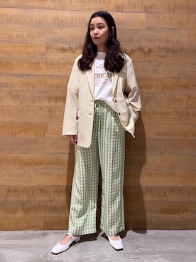 Sayaka Toujouさん（レディース・159cm）の春コーディネート