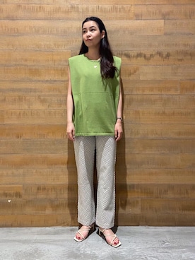 「BEAUTY&YOUTH UNITED ARROWS（ビューティーアンドユースユナイテッドアローズ）のBY コインネックレス -3WAY-（ネックレス、ゴールド系）」を使った、Sayaka Toujouさん（レディース・160cm）の春コーディネート