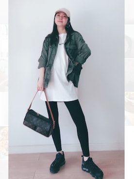「日系极简」｜「アイテム（ブルゾン）」を使った、Kerryluさん（レディース・167cm）の冬コーディネート