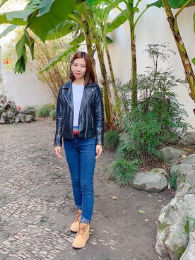 「MANGO（マンゴ）のアイテム（ブルゾン）」を使った、鱼丸传说说说さん（レディース・162cm）の冬コーディネート