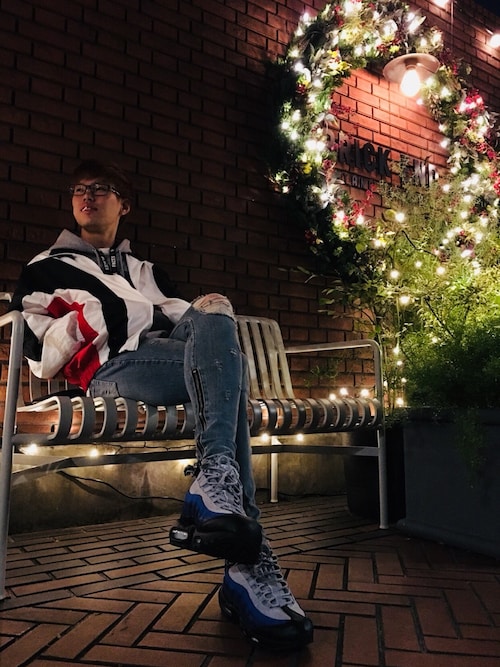 「nike air max 95 essential (black/white-binary blue-deep royal)