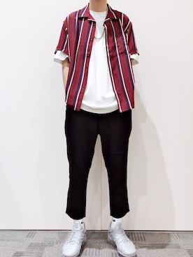 「アクティブ」｜「アイテム（スラックス）」を使った、touiさん（メンズ・182cm）の夏コーディネート