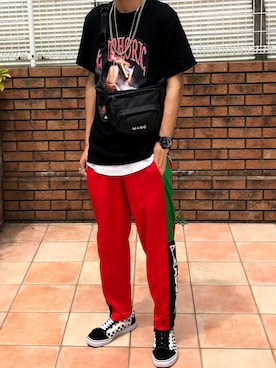 「WARP（ワープ）のアイテム（アクセサリー）」を使った、touiさん（メンズ・182cm）の夏コーディネート