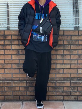 「thisisneverthat（ディスイズネバーザット）のアイテム（ジャケット/アウター）」を使った、touiさん（メンズ・182cm）の冬コーディネート