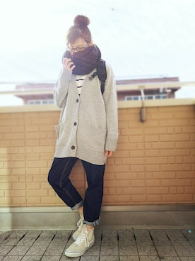 「Jiva（ジーバ）のアイテム」を使った、k(ani)さん（レディース・161cm）の冬コーディネート