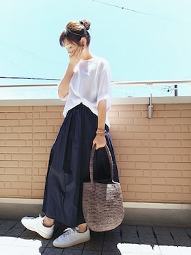 「B:MING by BEAMS（ビーミングバイビームス）の【InRed6月号掲載】【VERY5月号掲載】ビーミング by ビームス / ギャザーマキシスカート 16SS（スカート）」を使った、k(ani)さん（レディース・161cm）の夏コーディネート