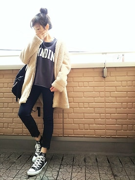 「FREDRIK PACKERS（フレドリックパッカーズ）の【Fredrik Packers】500D Day Pack（バックパック/リュック）」を使った、k(ani)さん（レディース・161cm）の秋コーディネート