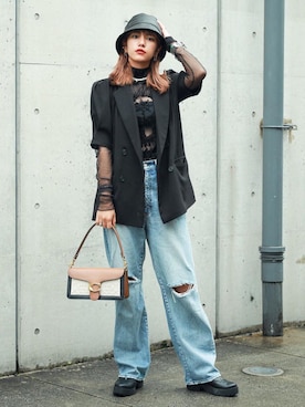 「H&M（エイチ・アンド・エム）のアイテム（ブーティ）」を使った、美南レイラさん（レディース・165cm）の夏コーディネート