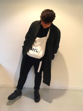 「UNIQLO（ユニクロ）のアイテム（チェスターコート、グリーン系）」を使った、ザリガニさん（メンズ・176cm）の春コーディネート