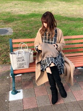 「Max Mara（マックスマーラ）のアイテム（その他アウター）」を使った、naoさん（レディース・160cm）の冬コーディネート
