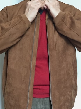 「niko and...（ニコアンド）のアイテム（MA-1、ブラウン系）」を使った、nosleep ☾さん（レディース・161cm）の冬コーディネート