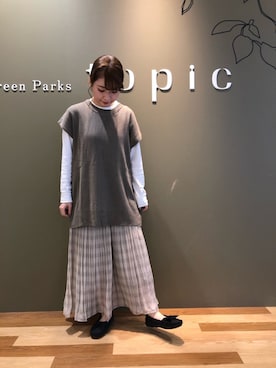 「ロングベスト」｜t s u z u r uさん（レディース・160cm）の秋コーディネート