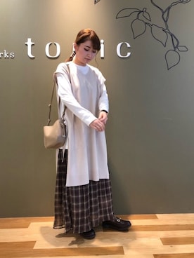 「ロングベスト」｜t s u z u r uさん（レディース・160cm）の秋コーディネート