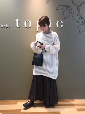 「Green　Parks（グリーンパークス）のアウトメローロックハイネックカットインナー＊（Tシャツ/カットソー）」を使った、t s u z u r uさん（レディース・160cm）の秋コーディネート