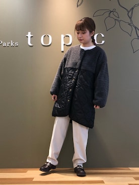 「earth music&ecology（アースミュージックアンドエコロジー）のハイウエストテーパードパンツ ＊（その他パンツ）」を使った、t s u z u r uさん（レディース・160cm）の秋コーディネート