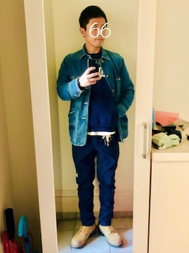 「ノースフェイス」｜HI66GUさん（メンズ・172cm）の冬コーディネート