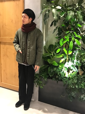 「RAGEBLUE（レイジブルー）のアイテム（ハンチング/ベレー帽）」を使った、Yusukeさん（メンズ・173cm）の冬コーディネート