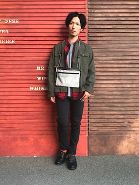 「RAGEBLUE（レイジブルー）のアイテム（ミリタリージャケット）」を使った、Yusukeさん（メンズ・173cm）の秋コーディネート