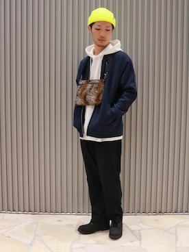 「RAGEBLUE（レイジブルー）のアイテム（ニットキャップ/ビーニー）」を使った、Yusukeさん（メンズ・173cm）の秋コーディネート