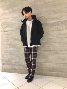 「RAGEBLUE（レイジブルー）のアイテム（スリッポン）」を使った、Yusukeさん（メンズ・173cm）の秋コーディネート