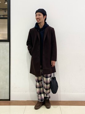 「RAGEBLUE（レイジブルー）のアイテム（チェスターコート）」を使った、Yusukeさん（メンズ・173cm）の秋コーディネート