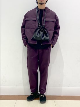 メンズのスラックス パープル 紫色系 テーパード コーディネート Zozotown