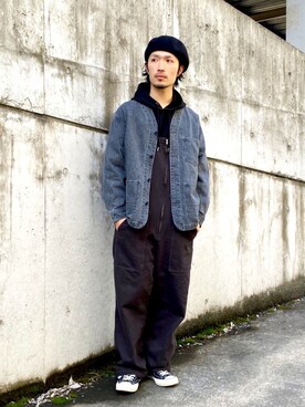 「RAGEBLUE（レイジブルー）のアイテム（ノーカラージャケット）」を使った、Yusukeさん（メンズ・173cm）の冬コーディネート