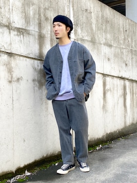 「RAGEBLUE（レイジブルー）のアイテム（ノーカラージャケット）」を使った、Yusukeさん（メンズ・173cm）の冬コーディネート