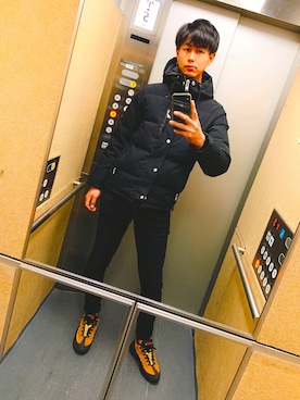 「ブラウン×ブラック」｜たつろーさん（メンズ・181cm）の春コーディネート