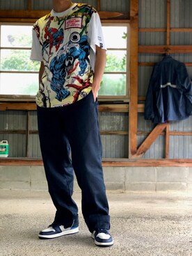 「ストリート系」｜「アイテム（チノパンツ）」を使った、kazukindessさん（メンズ・171cm）の夏コーディネート