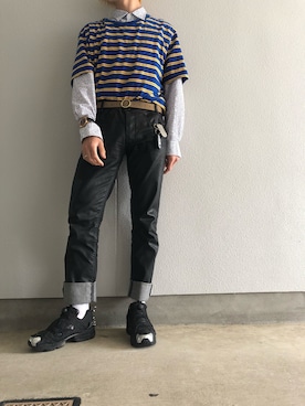 「Guess（ゲス）のアイテム（腕時計）」を使った、takexさん（メンズ・175cm）の春コーディネート