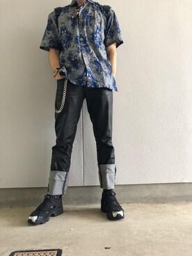 「Lui's（ルイス）のアイテム（ウォレットチェーン）」を使った、takexさん（メンズ・175cm）の夏コーディネート