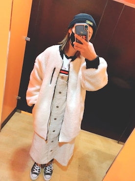 「Avail（アベイル）のアイテム（サロペット/オーバーオール）」を使った、cannam◡̈❤︎styleさん（レディース・158cm）の冬コーディネート