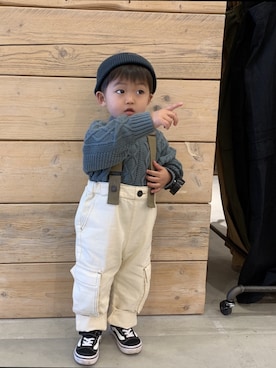 「いいね、save、フォローお願いします🤑」｜rikorikuさん（キッズ・90cm）の冬コーディネート