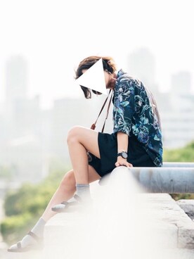 「アイテム（イヤリング）」を使った、めりこさん（レディース・165cm・20代）の夏コーディネート