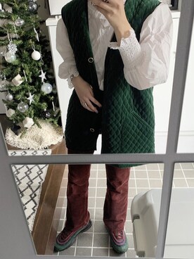 「キルティングコート」｜GURUさん（レディース・158cm）の冬コーディネート