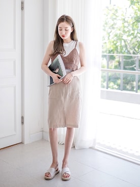 「コットンスカート」｜envylookさん（レディース・165cm）の夏コーディネート