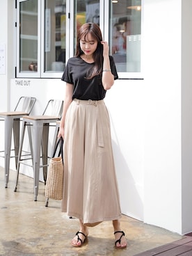「fd style（エフディ スタイル）のアイテム（パンツ）」を使った、envylookさん（レディース・165cm）の夏コーディネート