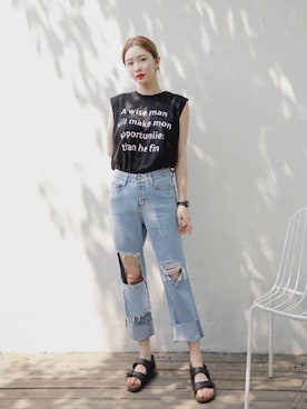 「fd style（エフディ スタイル）のアイテム」を使った、envylookさん（レディース・165cm）の夏コーディネート