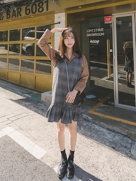 「革靴」｜「アイテム（ワンピース/ドレス）」を使った、envylookさん（レディース・165cm）の秋コーディネート