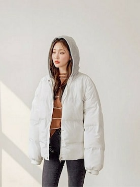 「ルーズフィット」｜「アイテム（ジャケット/アウター）」を使った、envylookさん（レディース・165cm）の冬コーディネート